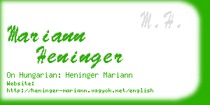 mariann heninger business card